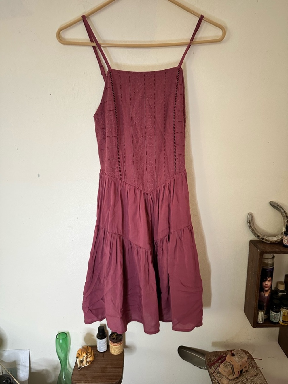 wild fable Mauve Spaghetti-Strap Cotton Sundress XS